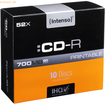 Intenso International Intenso CD-R 700MB/80 Min. 52x Printable Slim Ca
