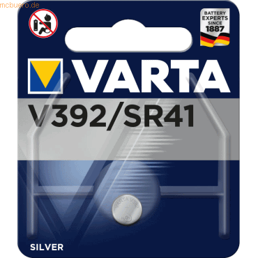 Varta VARTA Knopfzellenbatterie Electronics V392 (SR41) Silber