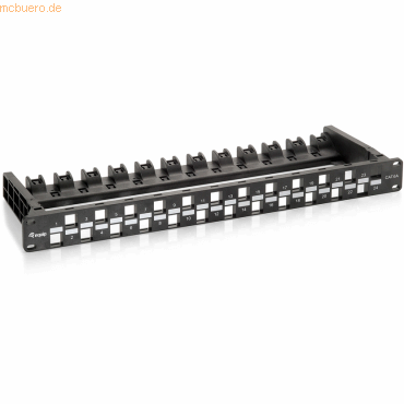 4015867164877 - DIGITAL DATA Panel fÃ¼r 24x Keystone Jack Cat6A ungeschirmt schwarz 769225