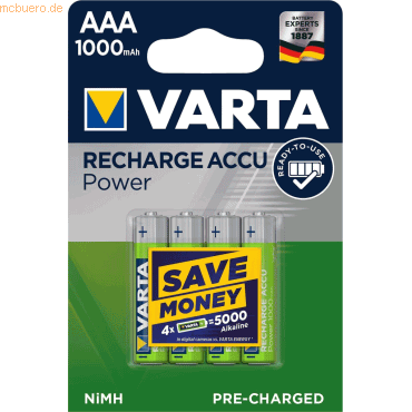 Varta VARTA RECHARGE ACCU Power AAA 1000mAh Blister 4