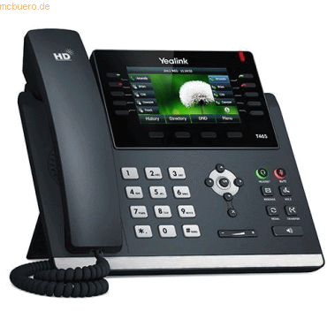 Yealink Schnurgebundenes Telefon, VoIP SIP-T46S SIP-IP-Telefon PoE PoE Farbdisplay Schwarz