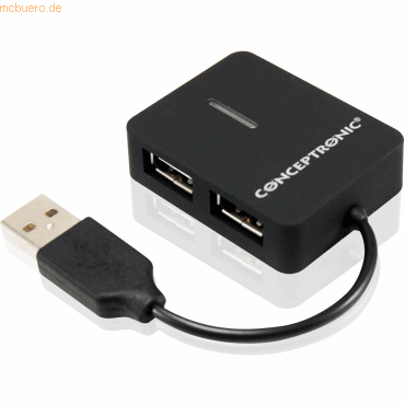 Digital data communication Conceptronic USB 2.0 4-Port Travel HUB