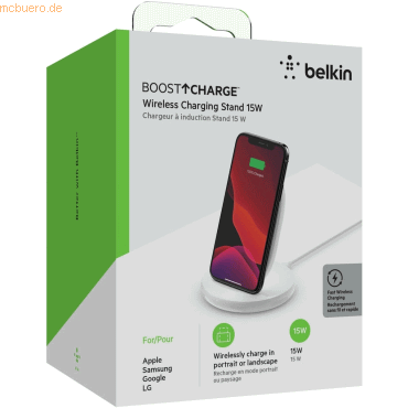 Belkin Belkin 15W Wireless Charging Stand inkl. Netzteil, weiß