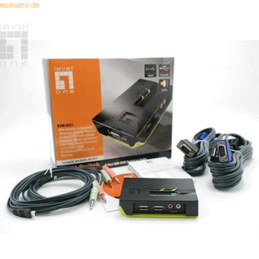 Digital data communication LevelOne KVM-0221 2-Port USB KVM Switch mit