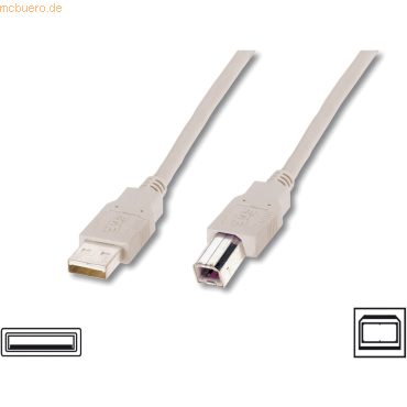 4016032297123 - ASSMANN USB 20 Kabel Typ A-B 30m USB 20 konform beige AK-300105-030-E