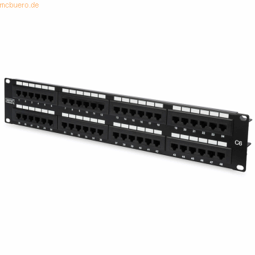 Assmann DIGITUS CAT 6, Klasse E PatchPanel ungeschirmt 48-Port schwarz