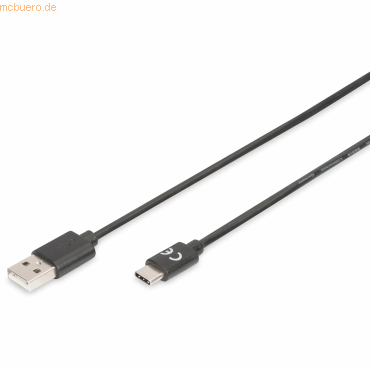 4016032455240 - USB-Kabel usb 20 usb-c® Stecker usb-a Stecker 180 m Schwarz Geschirmt AK-300154-018-S - Digitus