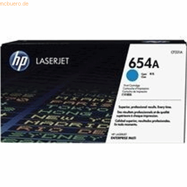 Hewlett Packard HP Toner CF331A 654A Cyan (ca. 15.000 Seiten)