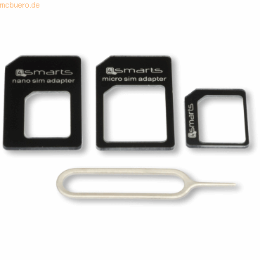 4250774931369 - 4smarts Universal SIM-Adapter Set 3 Stück 4250774931369 - 4smarts Universal SIM-Adapter Set 3 Stück