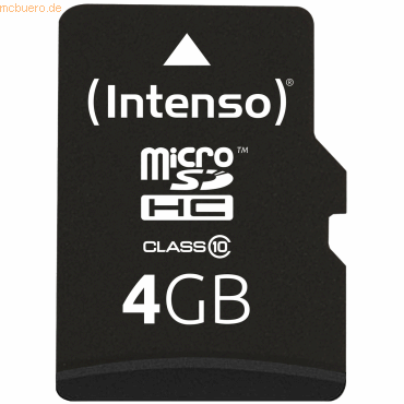 Intenso International Intenso 4GB microSDHC Class 10 + SD-Adapter