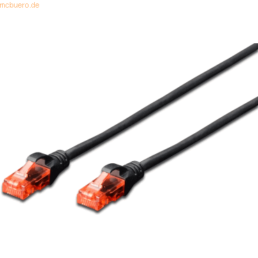 4016032387558 - DK-1617-0025 BL RJ45 Netzwerkkabel Patchkabel cat 6 u utp 025 m Schwarz Halogenfrei verdr - Digitus