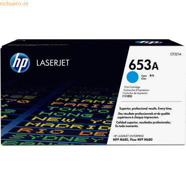 Hewlett Packard HP Toner CF321A 653A Cyan (ca. 16.000 Seiten)