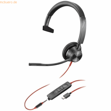 0017229167728 - Blackwire 3315 - 3300 Series - Headset - On-Ear - kabelgebunden - 35 mm Stecker USB-C