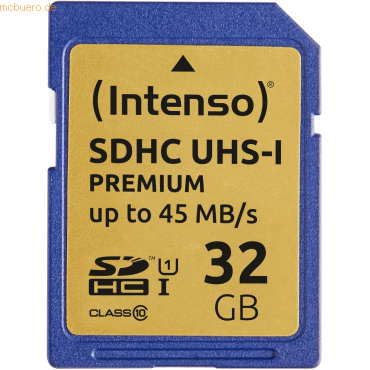 Intenso International Intenso 32GB SDHC UHS-I Premium Secure Digital C