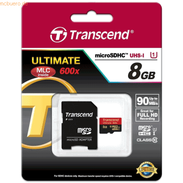 Transcend Transcend 8GB microSDHC Class 10 UHS-I + SD-Adapter