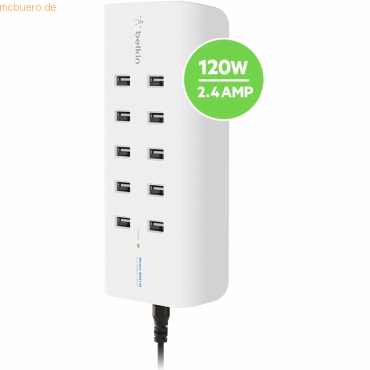 Belkin Belkin 10-Port USB-Ladestation,120W, 2,4A pro Port, Weiß