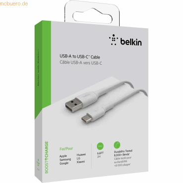 0745883788514 - weiß           CAB001bt2MWH USB-C USB-A Kabel      2m PVC weiß           CAB001bt2MWH CAB001bt2MWH 0745883788514