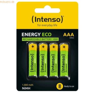 4034303029105 - Intenso Batteries Rechargeable Eco AAA HR03 1000