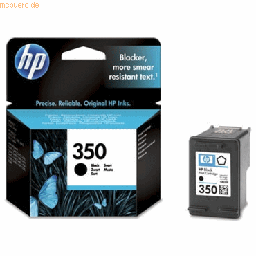 0808736844550 - Hewlett Packard - hp 350 - 45 ml - Schwarz - Original - Tintenpatrone - für Deskjet D4260 Officejet J5730 J5780 Photosmart C4383 C4480 C4580