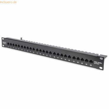 4016032440505 - ASSMANN DIGITUS CAT 3 ISDN 25-Port Patch Panel ungeschirmt schwarz 1HE DN-91325-1-B