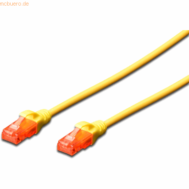 4016032387886 - DIGITUS Patch-Kabel RJ-45 (M) zu RJ-45 (M) 3m Kupfer U UTP Cat 6 gelb (DK-1617-030 Y)