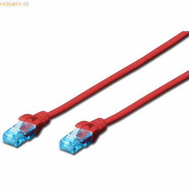 4016032212522 - DIGITUS Patch-Kabel RJ-45 (M) zu RJ-45 (M) 3 m Kupfer U UTP Cat 5e rot (DK-1511-030 R)