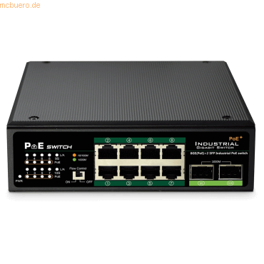 Assmann DIGITUS DN-651110 Industr. 8-Port Gigabit PoE+ Switch 2xUP