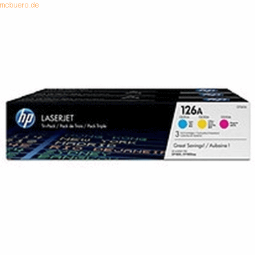 Hewlett Packard HP Toner 126A Multipack CF341A (C/M/Y) (3x ca.1000 Sei