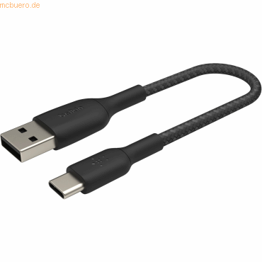 Belkin Belkin USB-C/USB-A Kabel ummantelt, 15cm, schwarz