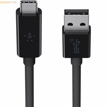 Belkin Belkin USB 3.1 SuperSpeed+ Kabel, USB-C auf USB-A, Schwarz