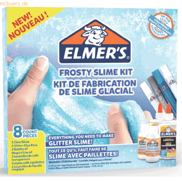 Elmers Glitzer-Kleber Slime Kit Frosty 8-teilig weiß/blau/grau