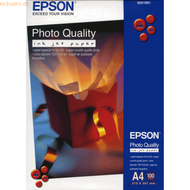 Epson Inkjet-Papier Photo Quality Bright White A4 102g/qm beschichtet