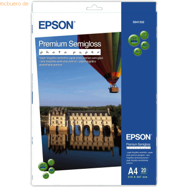 Epson Fotopapier Semigloss A4 251g/qm harzbeschichtet VE=20 Blatt