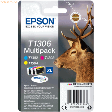 Epson Tintenpatronen Epson T1306 cyan/magenta/gelb