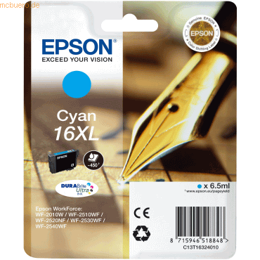 Epson Tintenpatrone Original Epson T1632 XL cyan