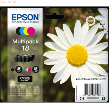 Epson Tintenpatronen Epson Multipack 18 B/C/M/Y