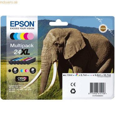 Epson Tintenpatrone Epson Expression Photo XP 750 T2438 BK/C/M/Y/LM/LY
