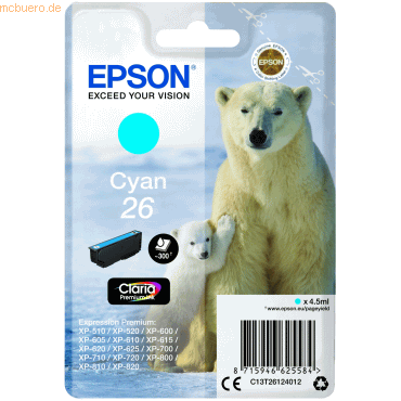 Epson Tintenpatrone Epson T2612 cyan