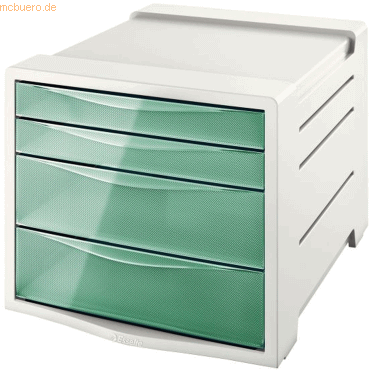 Esselte Schubladenbox Colour’Ice PS 4 Schubladen hellgrau/grün