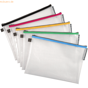 3130630341505 - 10 x Reißverschlusstasche A4 farbig sortiert