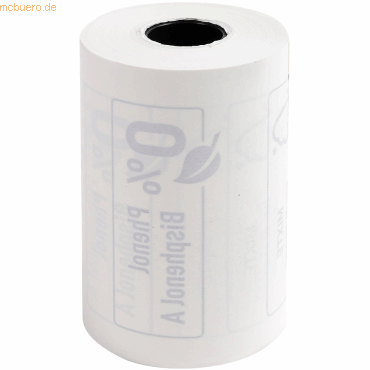 3130631407538 - Thermorolle 40753E 55 g m2 57 mm x 40 mm x 12 mm x 18 m Weiß 10 Rollen 3130631407538 - Thermorolle 40753E 55 g m2 57 mm x 40 mm x 12 mm x 18 m Weiß 10 Rollen