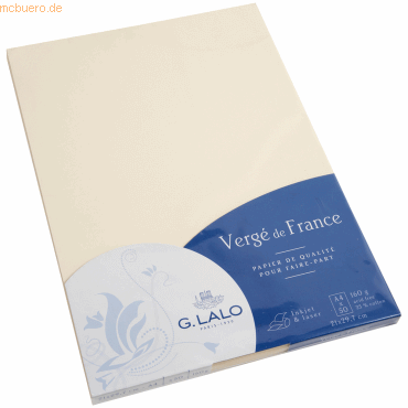 3140290414167 - 4 x Papier Verge A4 160g qm VE=50 Blatt elfenbein