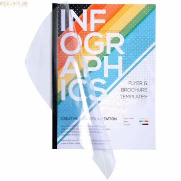 3130630427414 - Einbanddeckel A4 PVC 015mm VE=100 Stück kristall