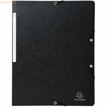 3130630554110 - 50 x Eckspannmappe A4 Manila-Karton 355g qm schwarz