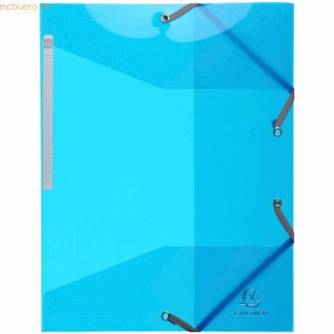 3130630556725 - 15 x Eckspannmappe Iderama A4 P 500my transluzent hellblau