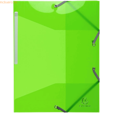 3130630556732 - 15 x Eckspannmappe Iderama A4 P 500my transluzent anisgrün