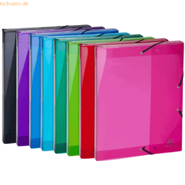 3130630596707 - 8 x Archivbox Iderama A4 25mm Rücken farbig sortiert