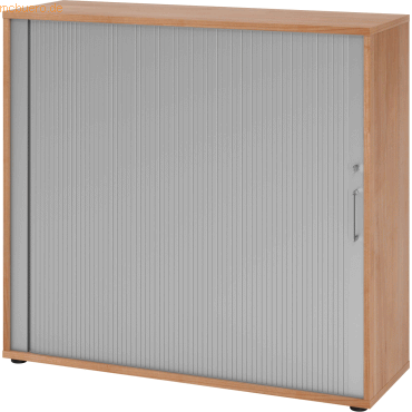 mcbuero.de Rollladenschrank 3OH BxTxH 120x40x110cm Griff BS Nussbaum/S