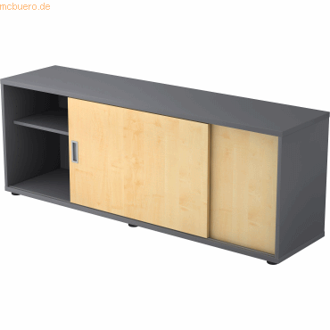 4032062166871 - Sideboard 15 OH BxTxH 160x40x596cm Graphit Ahorn