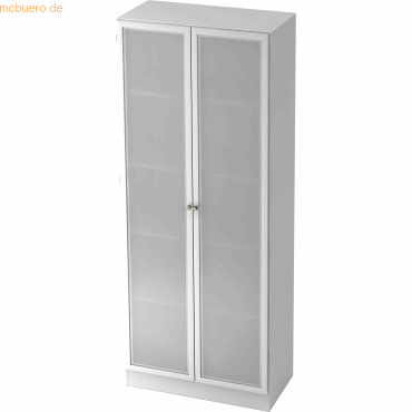 4032062140512 - Büro-Flügeltürenschrank mit Glastüren BxTxH 800x420x2004 mm 5 oh 4 Böden weiß